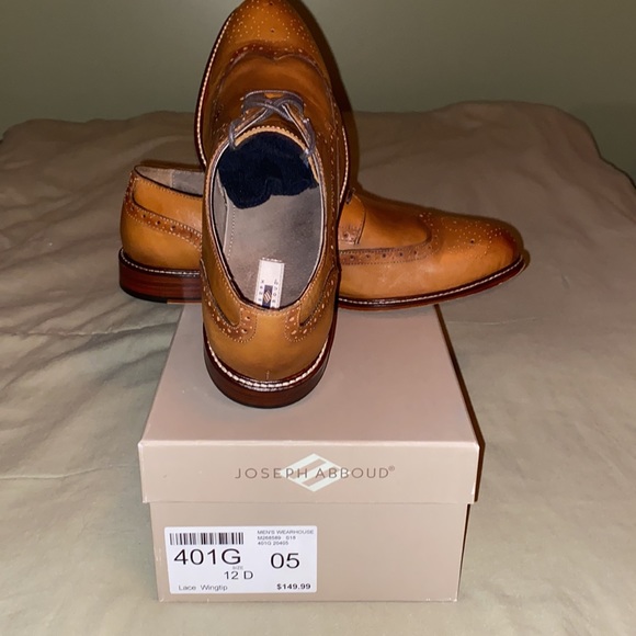 Joseph Abboud Lace Wingtip used color brown size 12 with new box - Picture 7 of 8